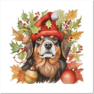 Christmas dog Posters and Art